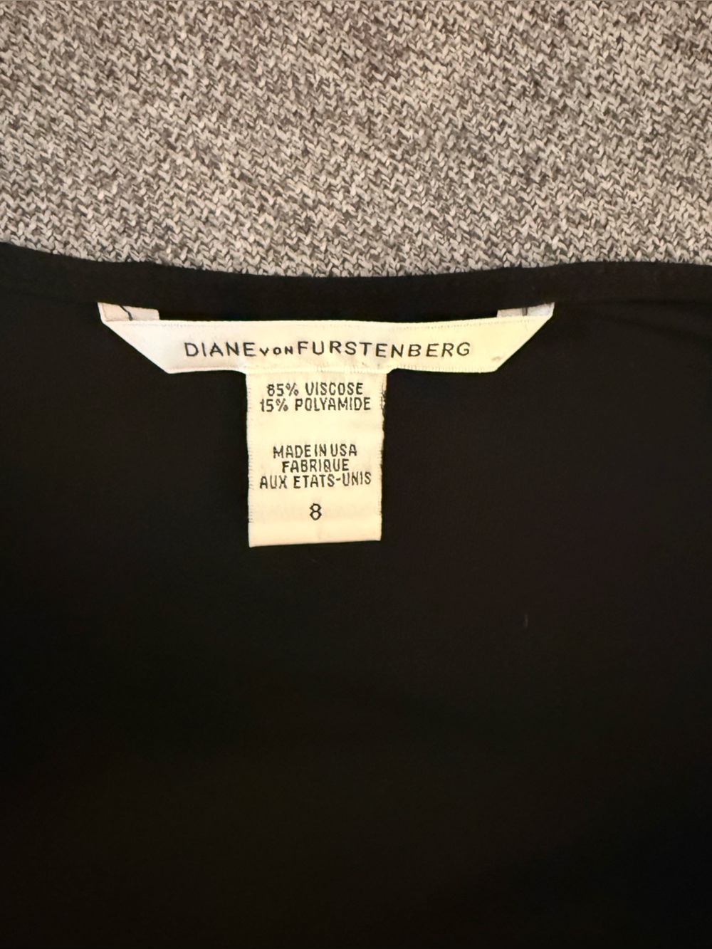 Diane Von Furstenberg Black Draped Silk-Look Top